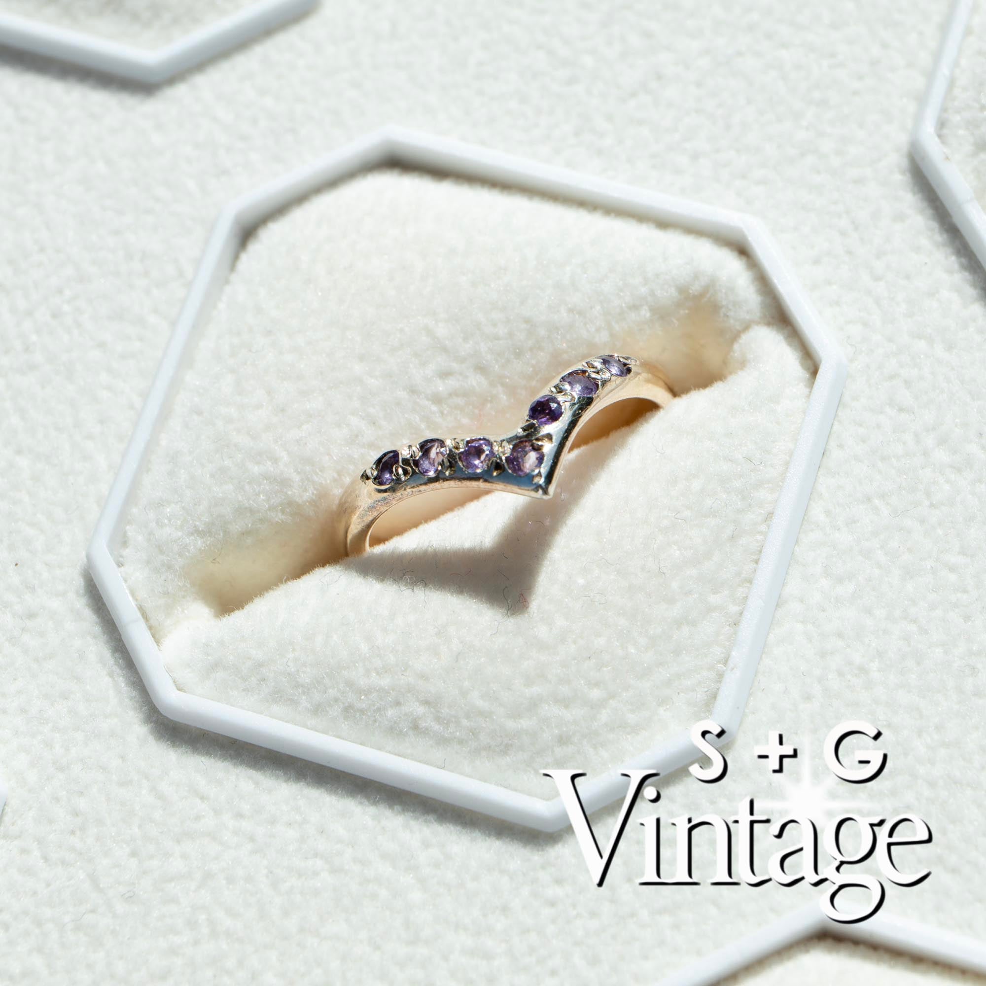 Amethyst wishbone clearance ring