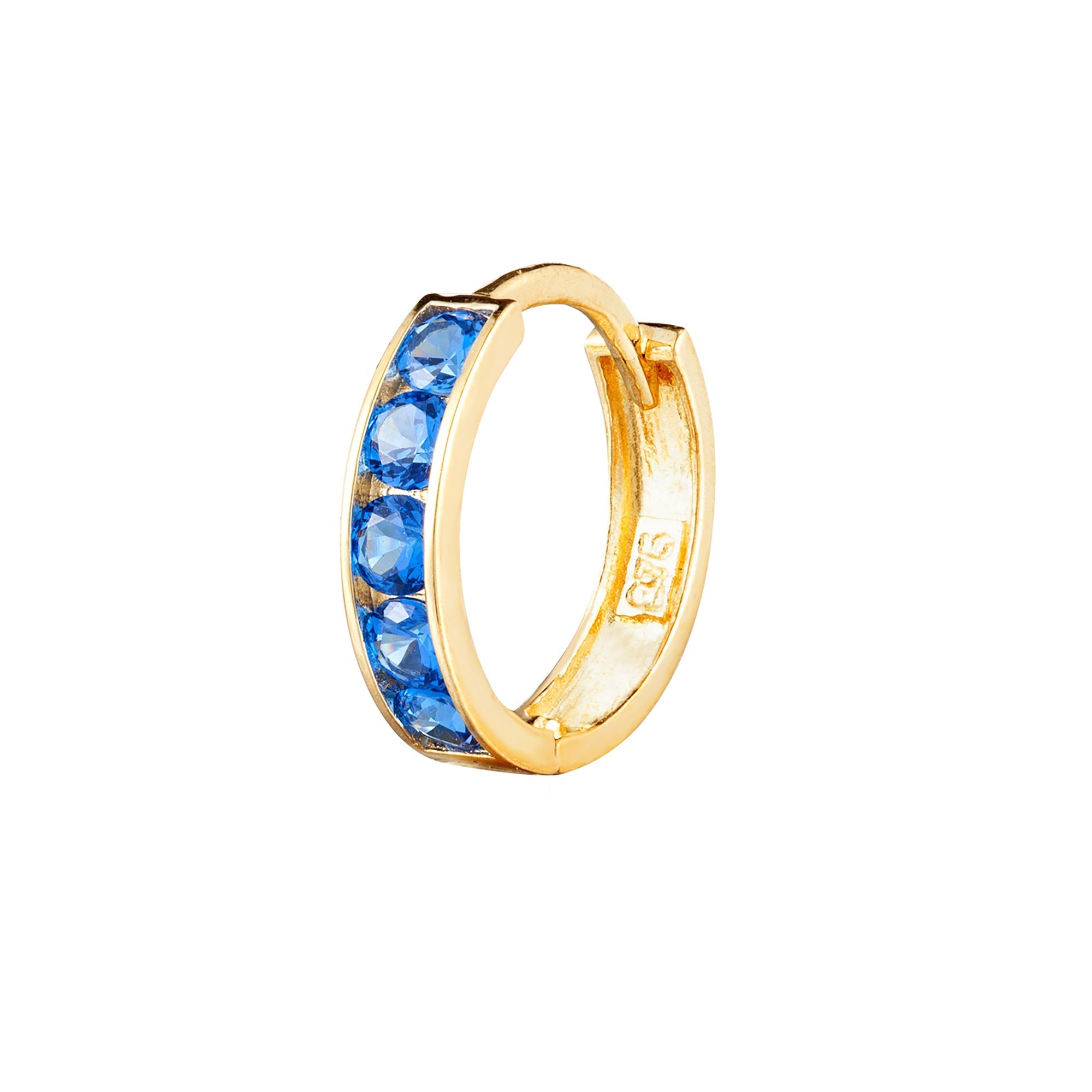 Seol gold - Sapphire CZ Cage Hoops