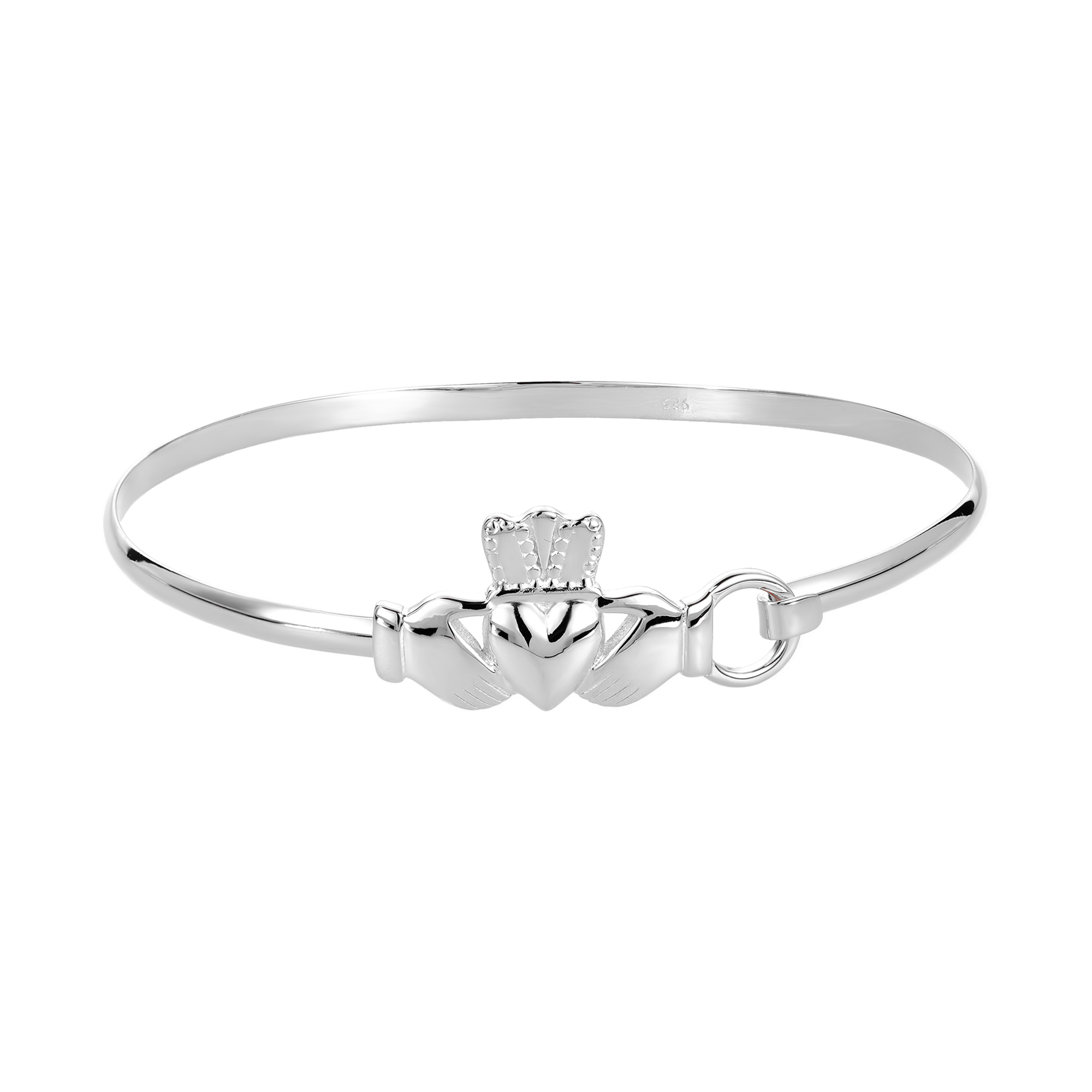 silver claddagh bangle - seolgold