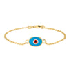 18ct Gold Vermeil Enamel Evil Eye Bracelet - Seol Gold