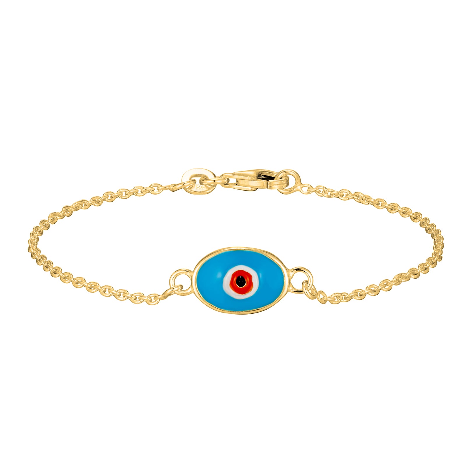 18ct Gold Vermeil Enamel Evil Eye Bracelet - Seol Gold