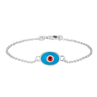 Sterling Silver Enamel Evil Eye Bracelet - Seol Gold