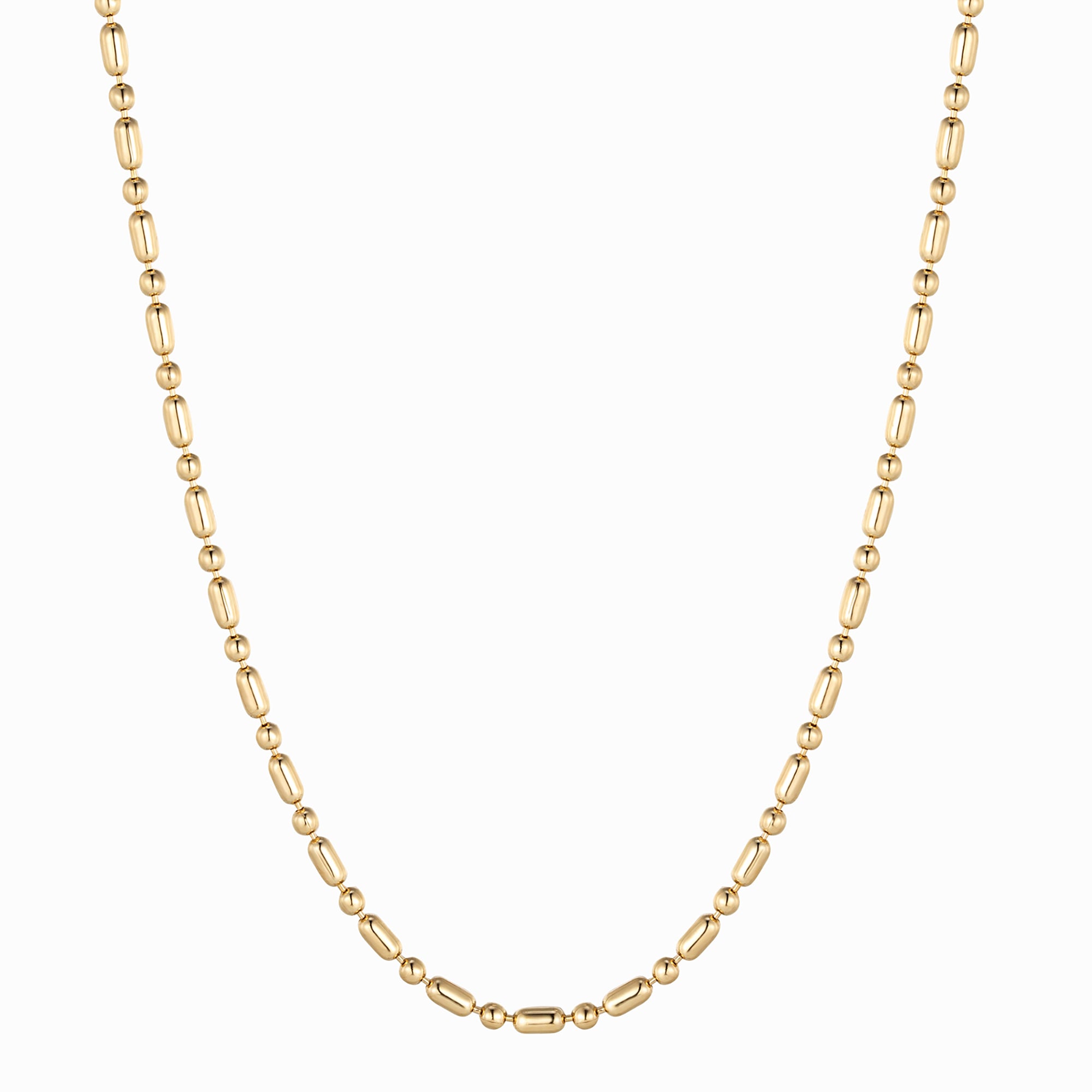 ball and bar chain - bead chain - beaded chain - gold chain - gold bead chain - seol gold