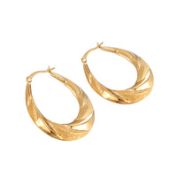 oval twist hoops - oval hoops - oval earrings - oval hoops - swirl hoop - seol gold