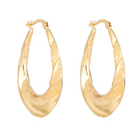 oval hoops - 90s hoops - big hoops - twist hoops - oval twist earrings - seol gold