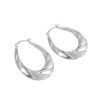 silver hoops - silver oval hoops - silver twist hoops - silver creoles - seol gold