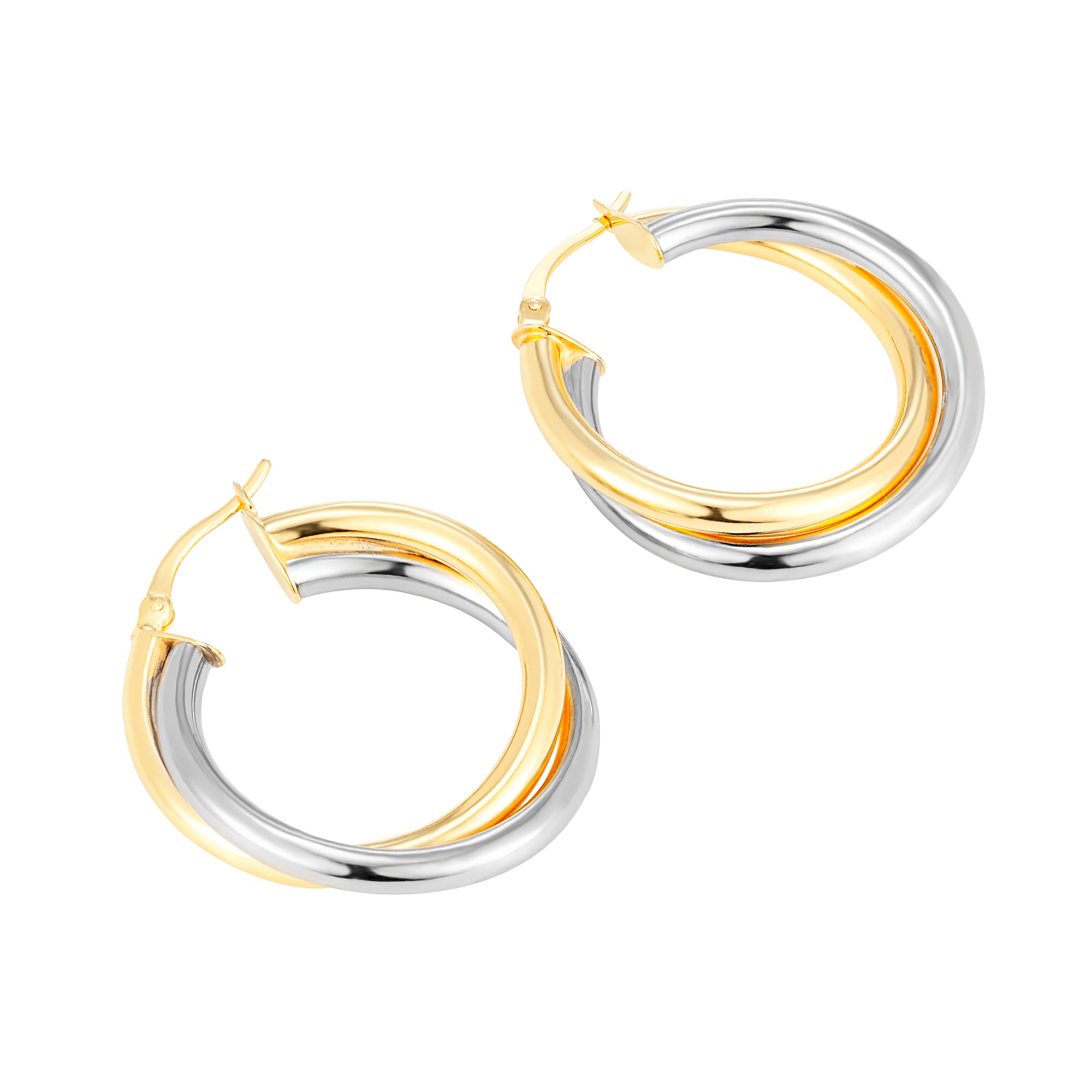 mixed metal hoop - mixed metal hoop earrings - mixed metal - two tone - seol gold