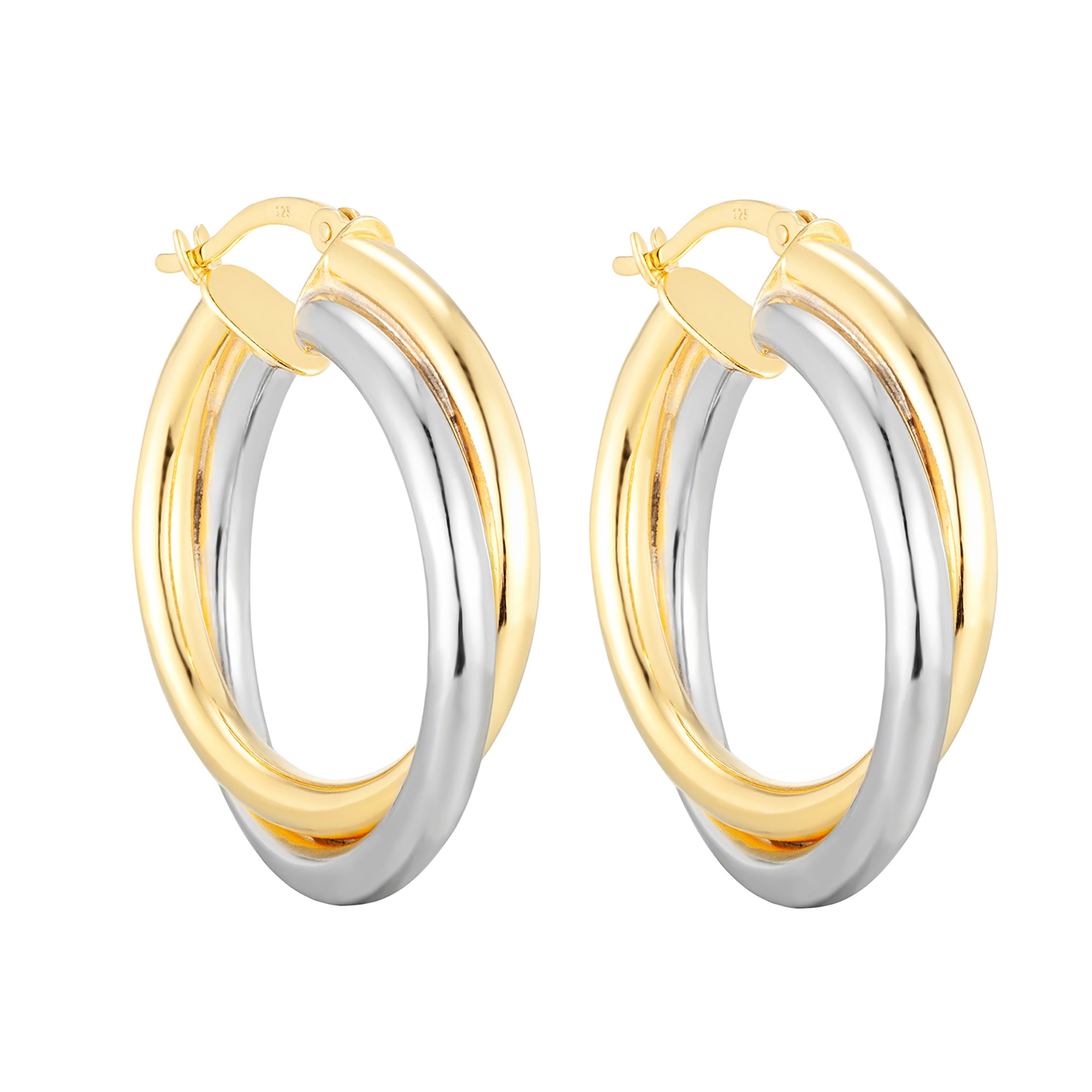 mixed metal hoop - mixed metal hoop earrings - mixed metal - two tone - seol gold