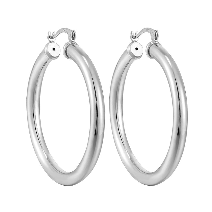 silver hoops - seol gold