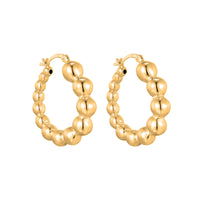 bead hoops - beaded earring - ball hoops - gold ball hoop - gold hoop earrings - gold creoles - seol gold