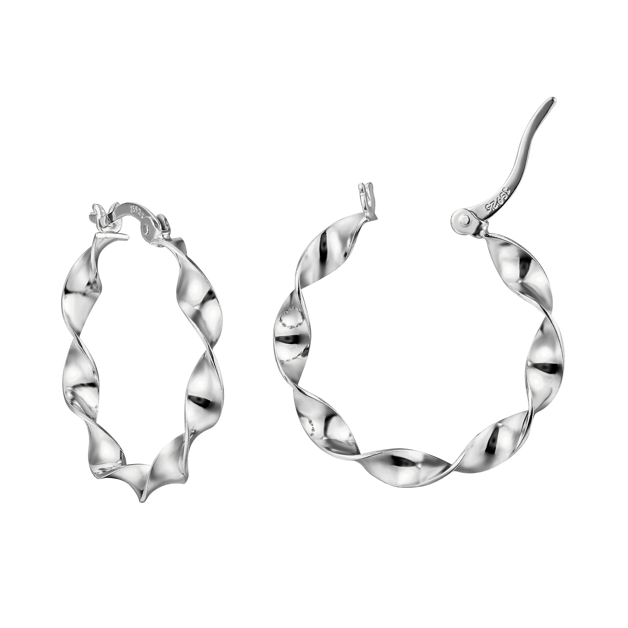 Sterling Silver Twisted Hoop Earrings