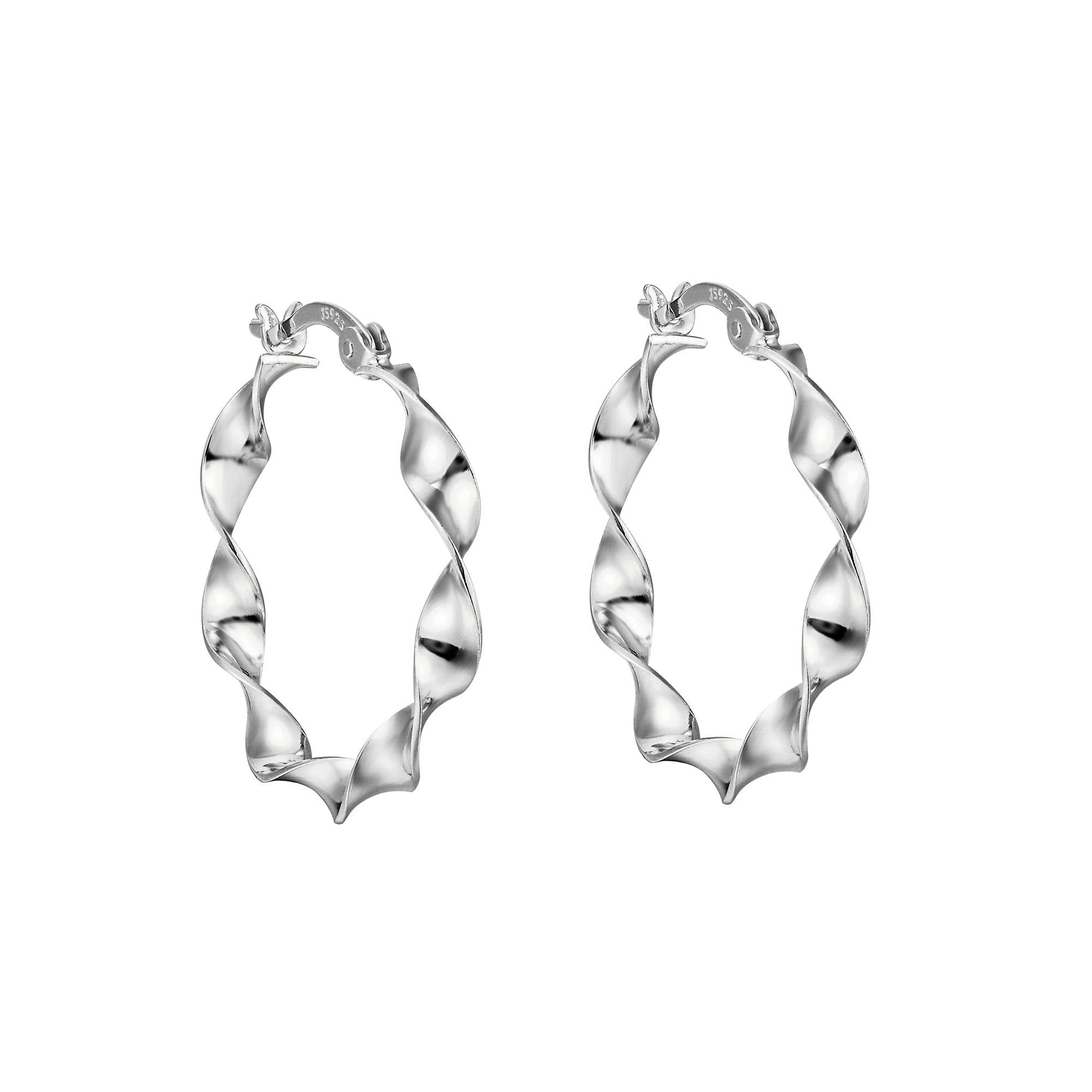 Sterling Silver Twisted Hoop Earrings