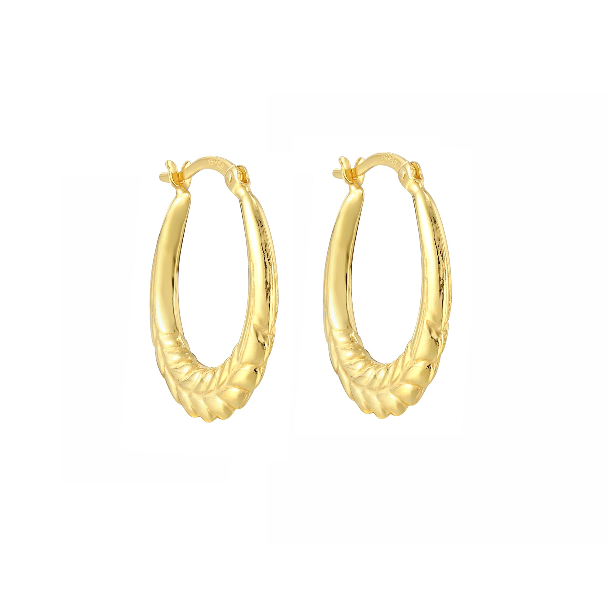 18ct Gold Vermeil Plaited Rope Hoops