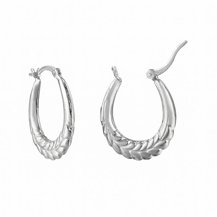 Silver Plaited Rope Hoops - Seol Gold