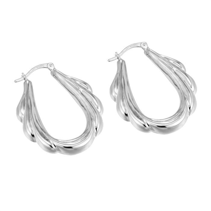 silver hoop earrings - seolgold