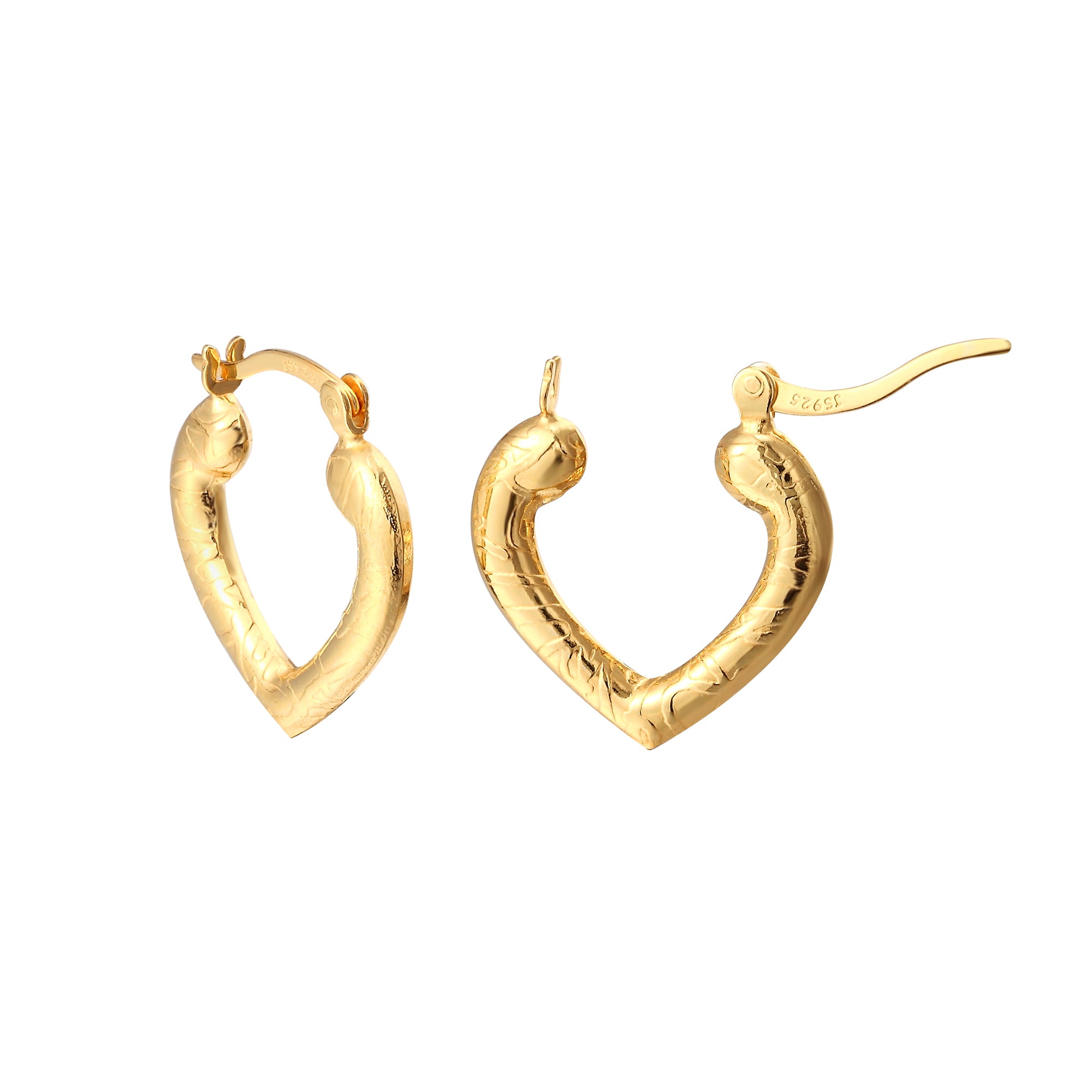 Seol Gold - Gold Heart Hoops