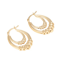 bead earrings - bead creoles - illusion hoops - double hoops -seol gold