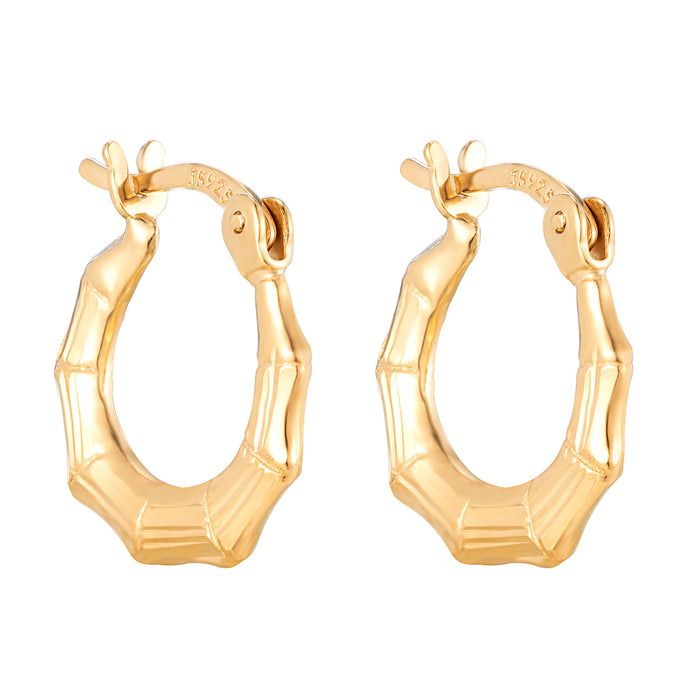 bamboo hoop - bamboo earring - bamboo hoop earrings - bamboo jewellery- seol gold