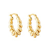 Seol Gold - 18ct Gold Vermeil Oval Twist Hoop 