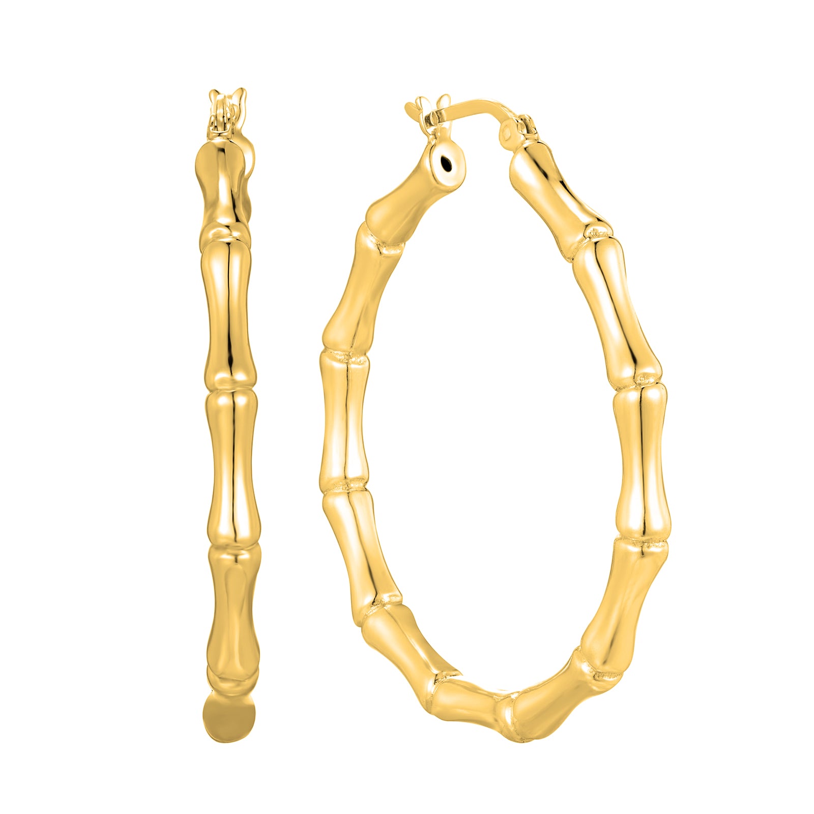 oversize gold bamboo hoops - seolgold