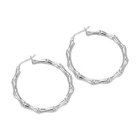 silver bamboo hoops - seolgold