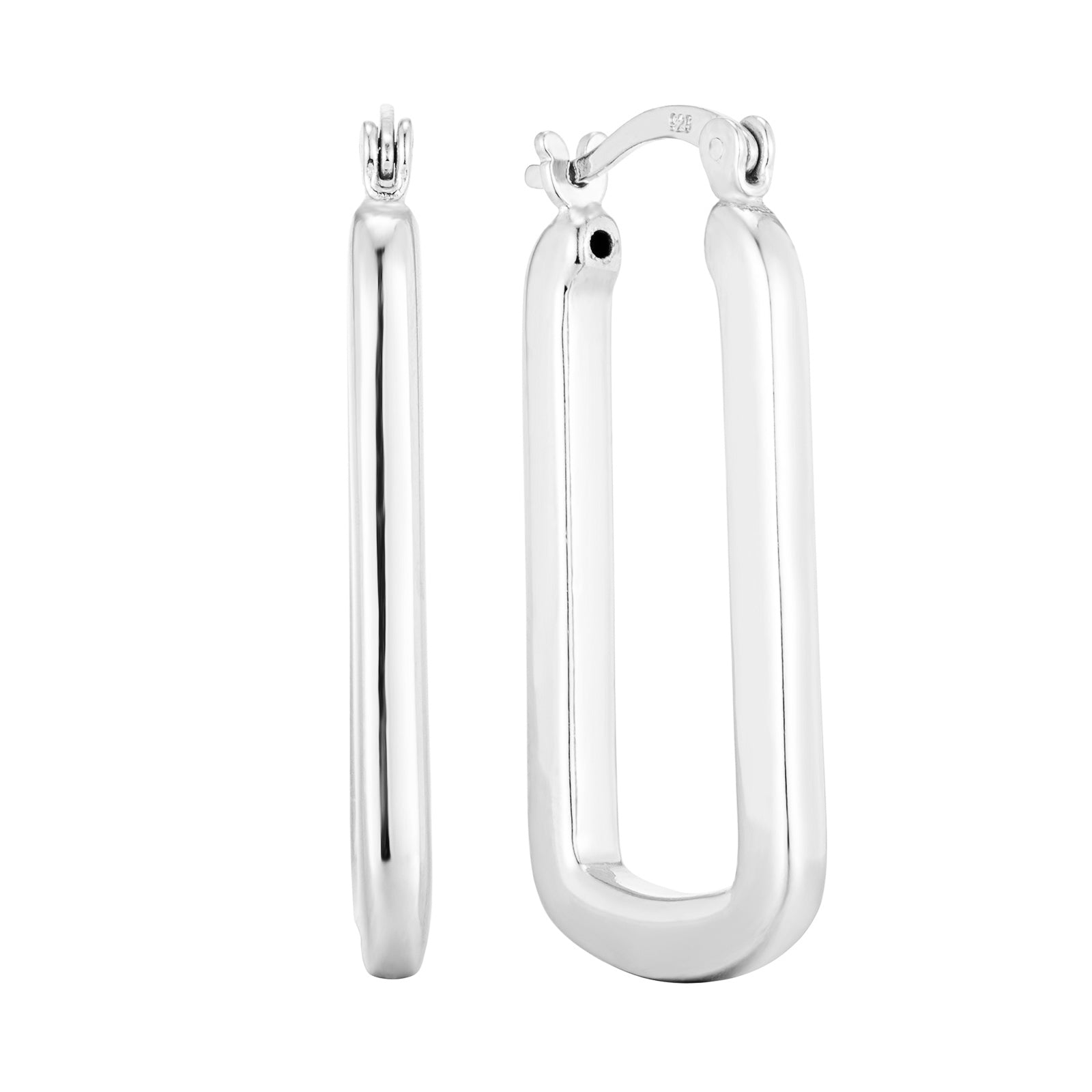 Seol Gold - Silver Rectangle Hoops