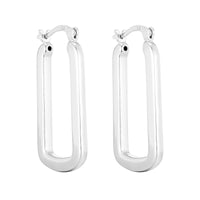 Sterling Silver Rectangle Hoops - Sterling Silver