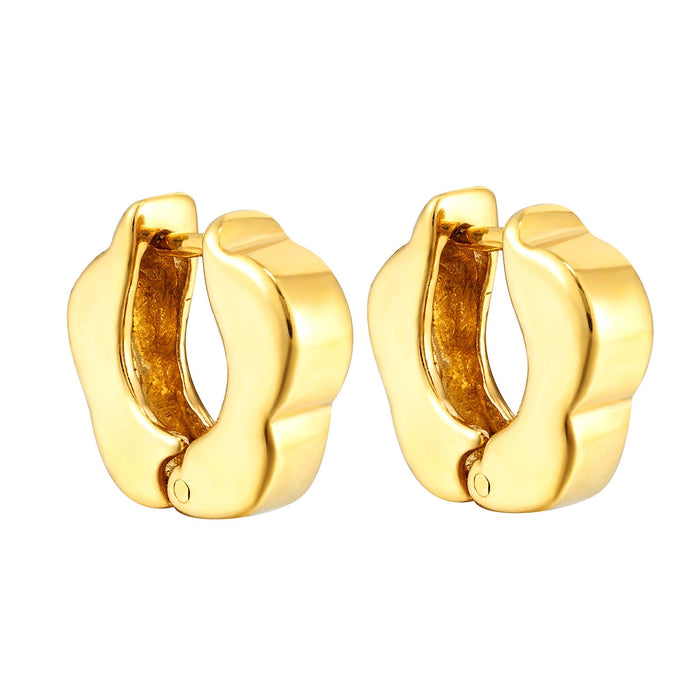 18ct Gold Vermeil Flower Huggies - seol gold