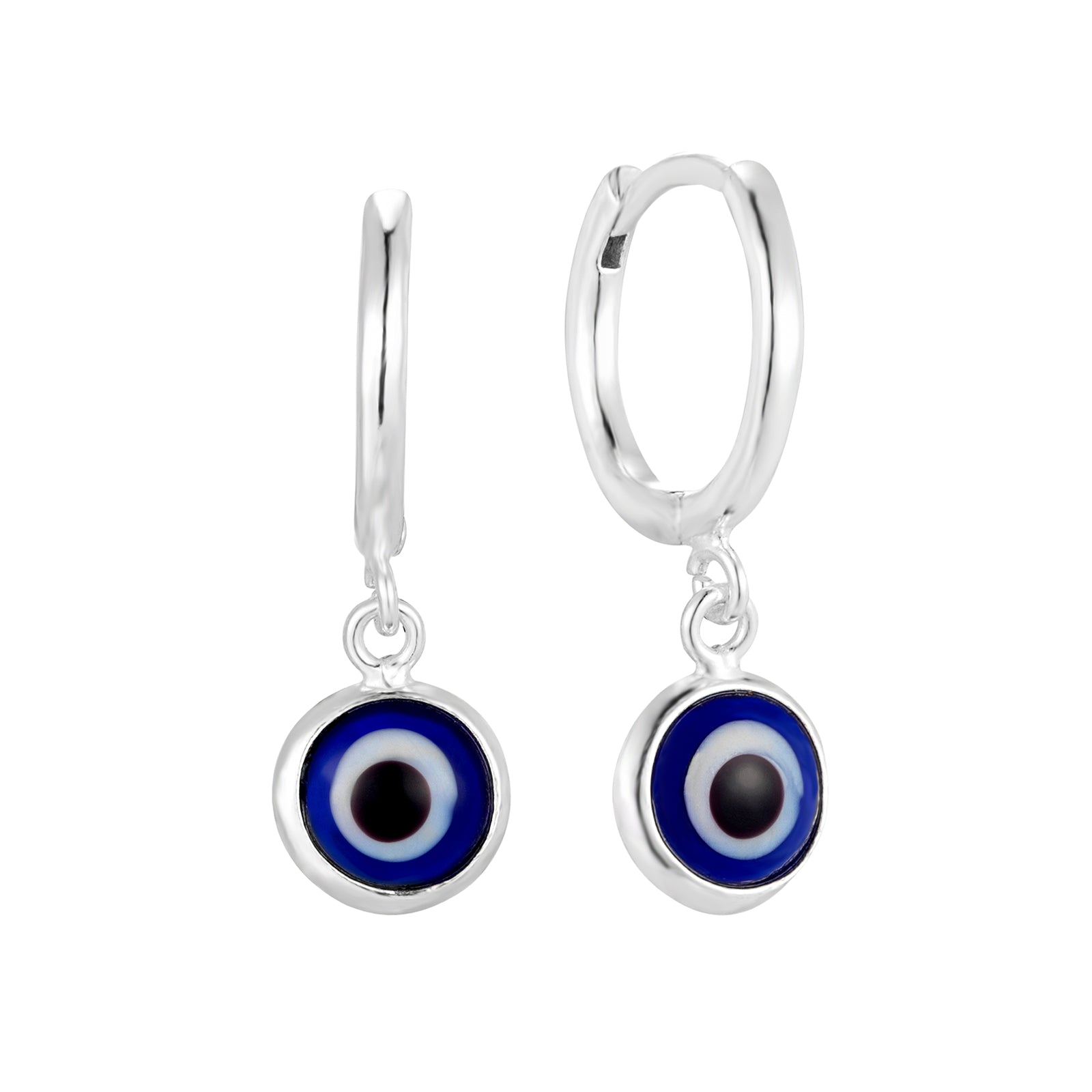 navy blue - evil eye hoop - seolgold