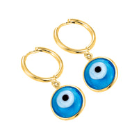 gold greek evil eye earring - seolgold