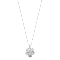 silver hibiscus flower necklace - seolgold