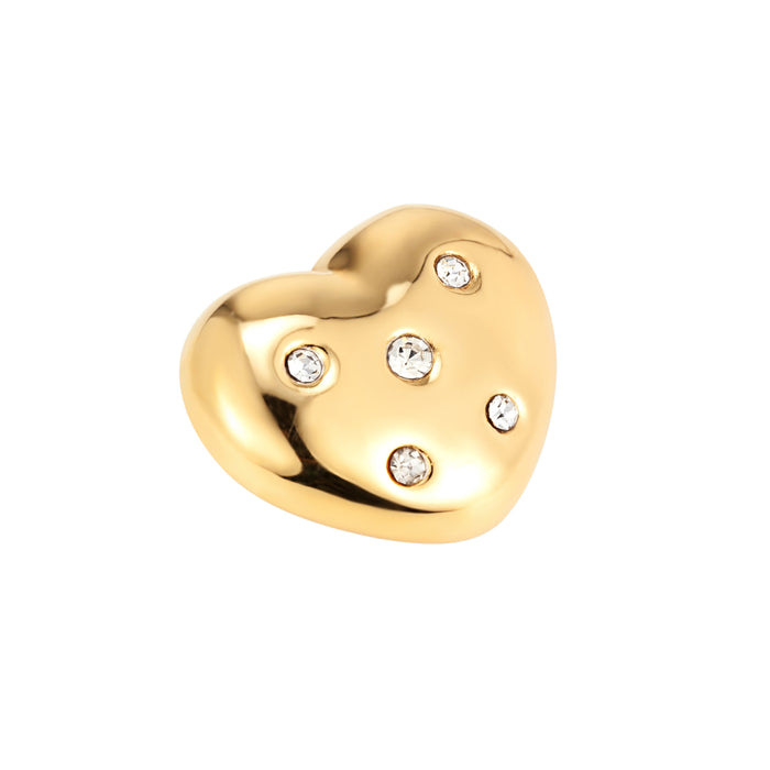 18ct Gold Vermeil CZ Bubble Heart Slider Charm - Seol Gold