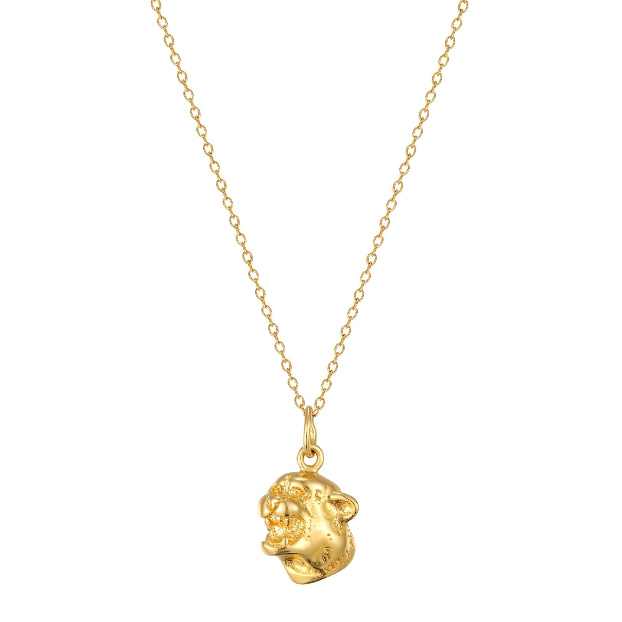 jaguar head neckalce - seol-gold