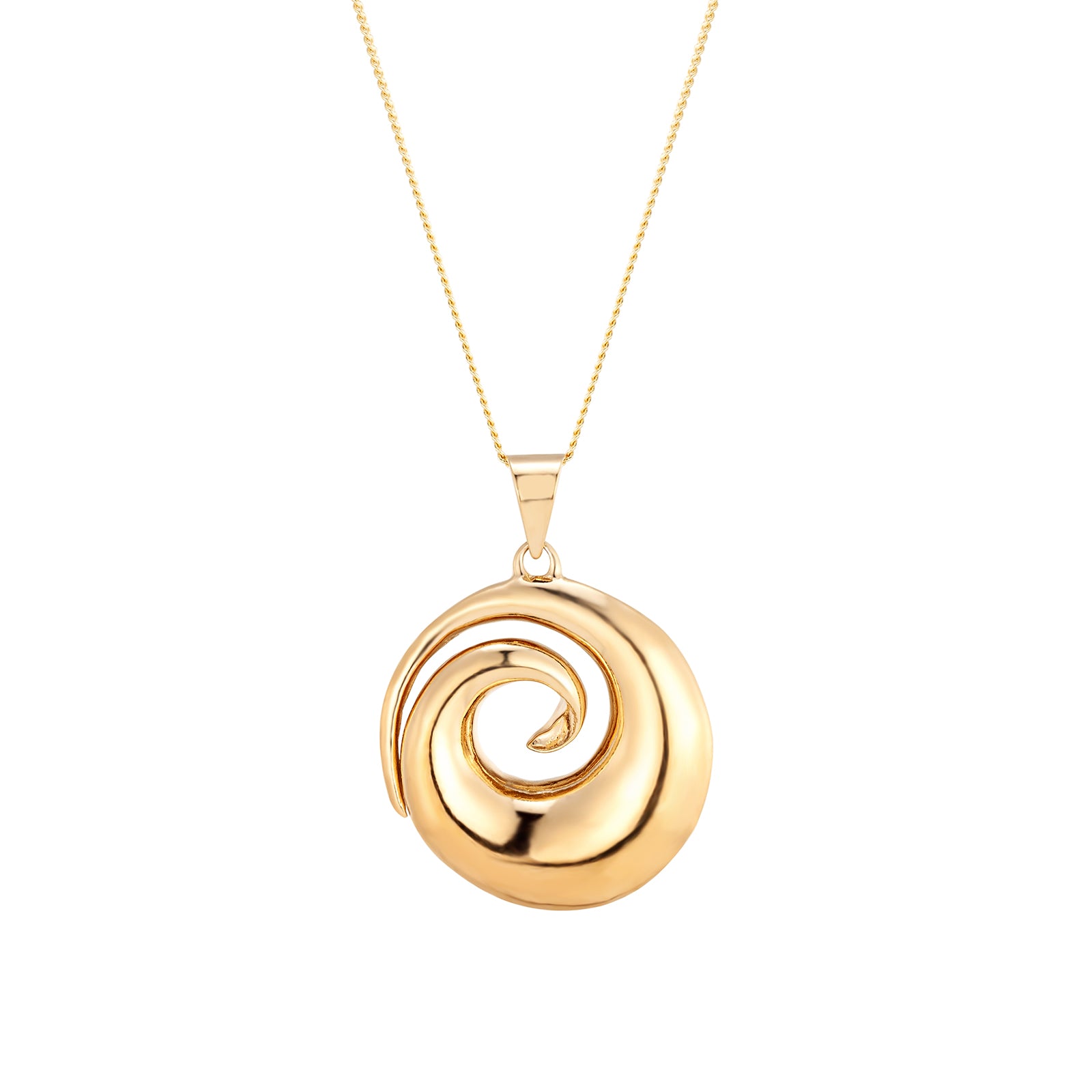 gold - spiral pendant necklace - seolgold