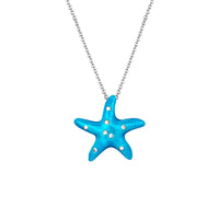 Sterling Silver Blue Enamel Starfish Charm - seolgold