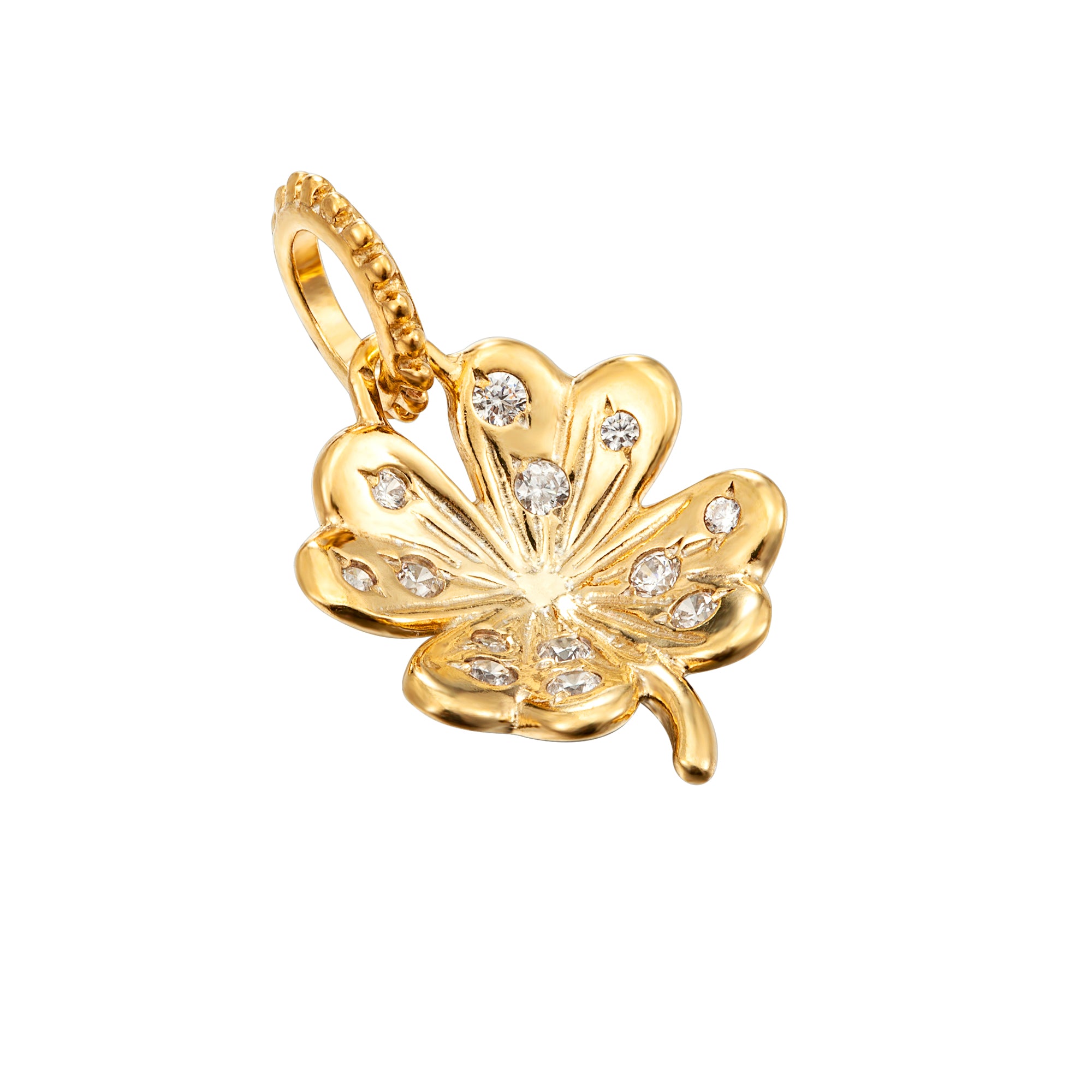 18ct Gold Vermeil CZ Clover Pendant