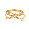 18ct Gold Vermeil Rope Bow Ring