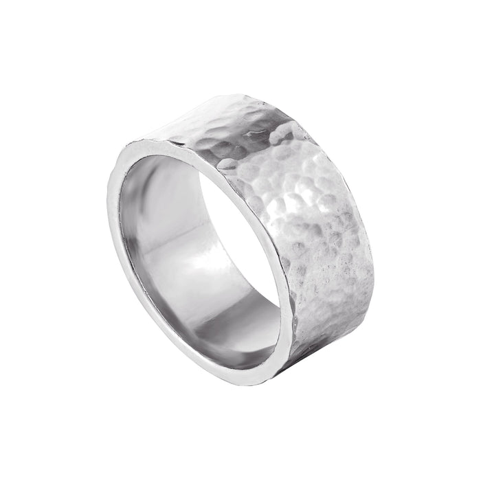 silver hammered ring - seol-gold