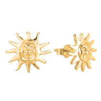 18t Gold Vermeil Sun Stud Earrings - Seol Gold