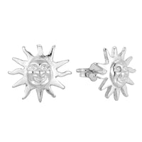 Sterling Silver Sun Stud Earrings - Seol Gold