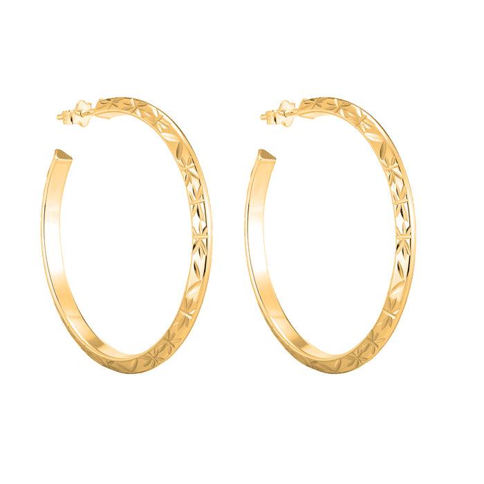 18ct Gold Vermeil Star Half Hoop Studs - Seol Gold