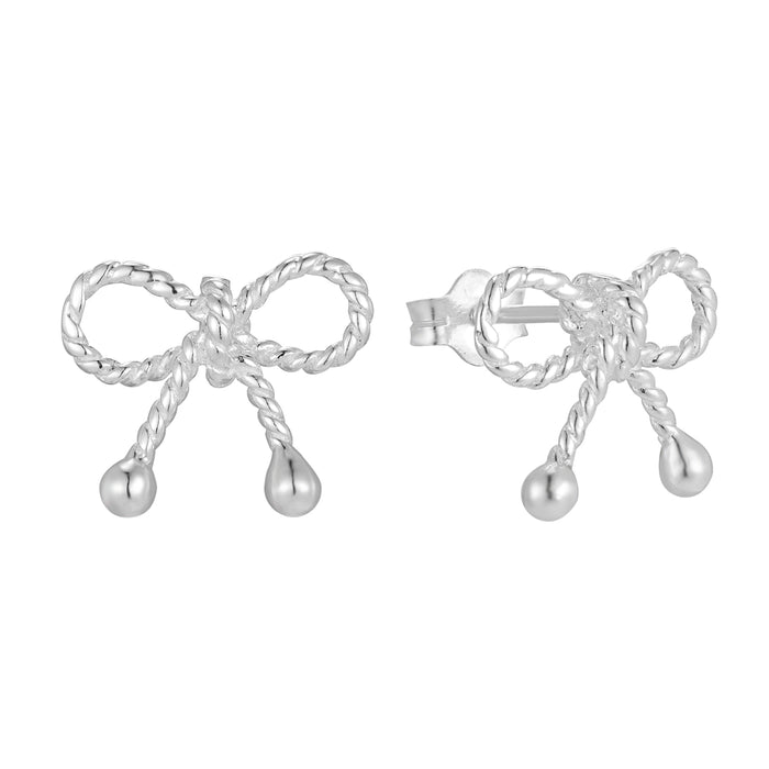 Sterling Silver Rope Bow studs - Seol Gold