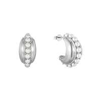 Seol Gold - Pearl half hoops