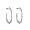 Sterling Silver Large Bobble Half Hoop Earrings - seolgold