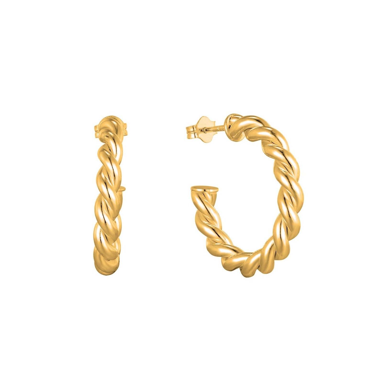 Twisted Half Hoop Studs - Seol Gold