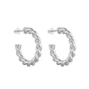 Seol Gold - Silver Twisted Half Hoops