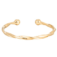 Seol Gold - 18ct Gold Vermeil Twist Torque Bangle