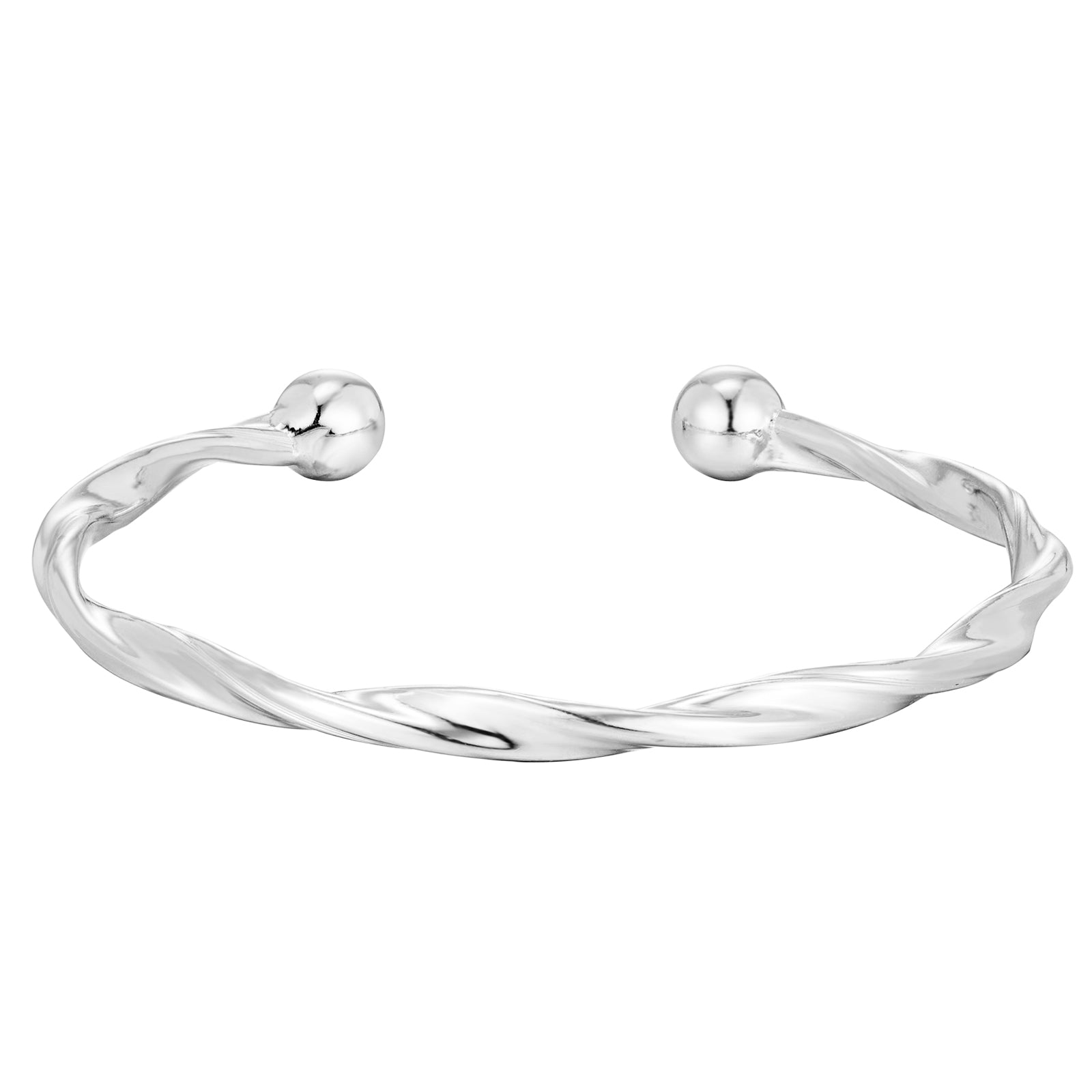 Sterling Silver Twist Torque Bangle - Seol Gold