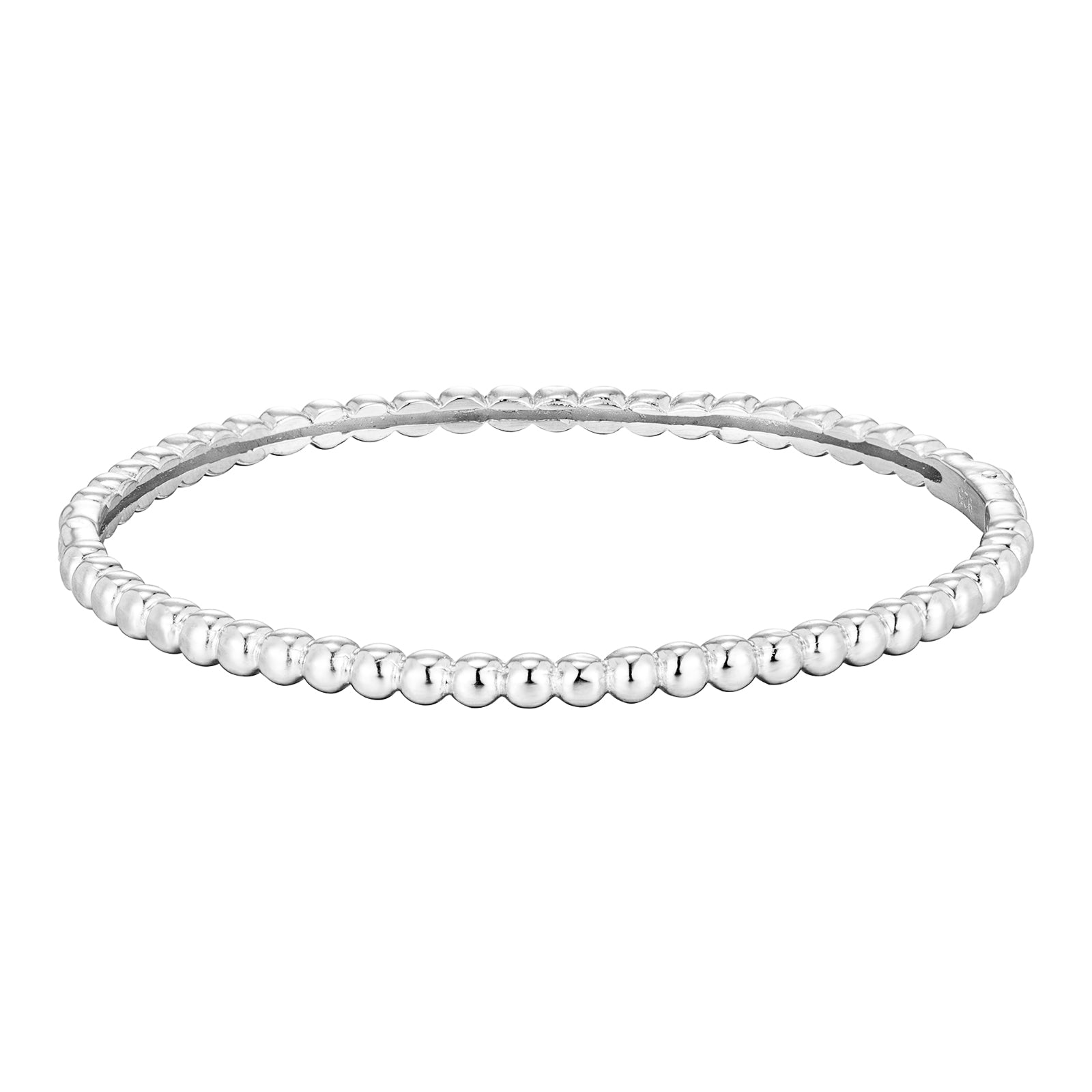 Sterling Silver Bobble Hinged Bangle