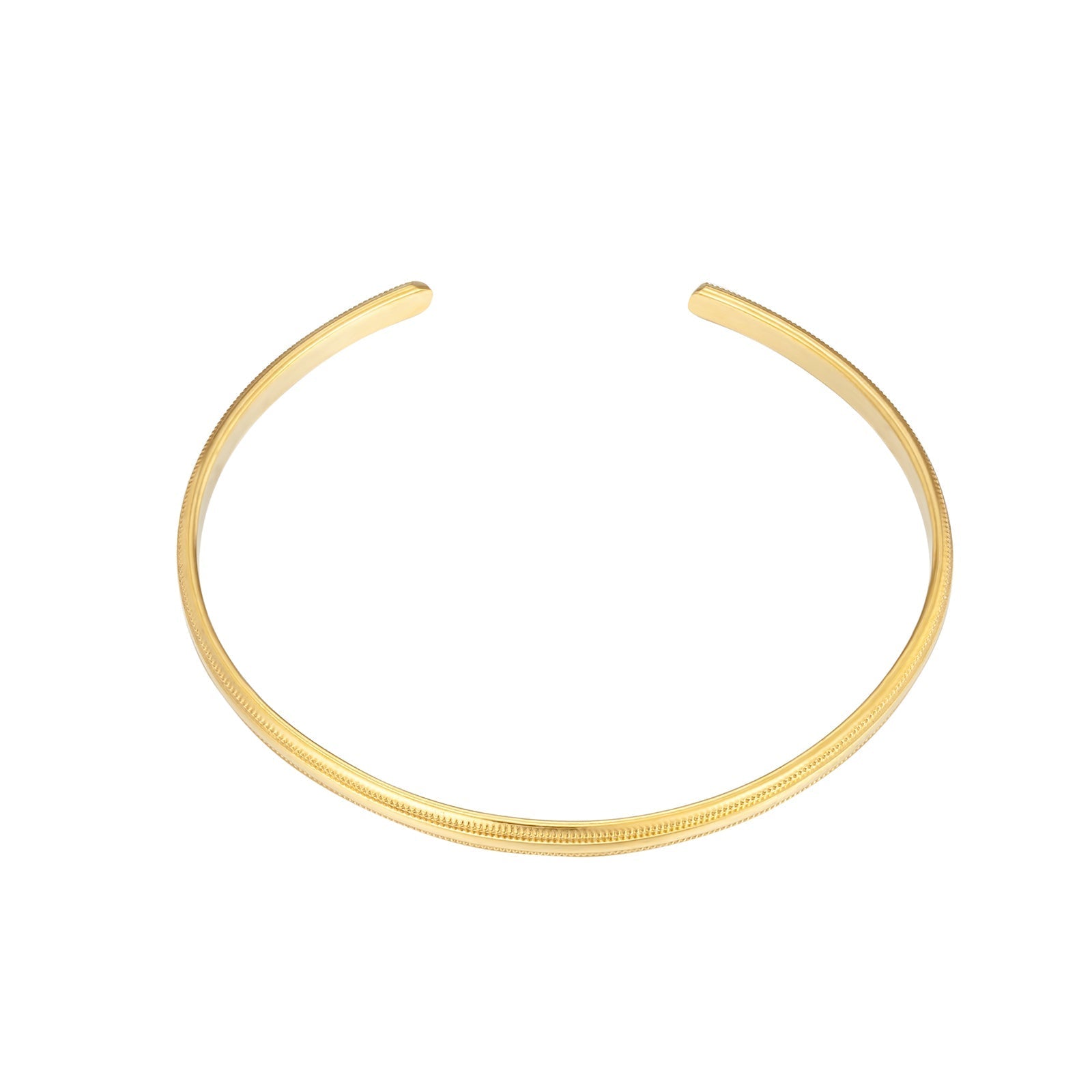 gold engraved edge bangle - seolgold